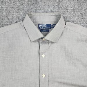 Polo Ralph Lauren Shirt Mens 18 XXL Gray Regent Classic Fit Casual Button Up VTG